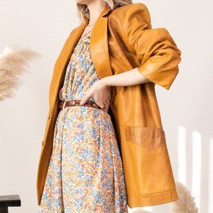 Vintage Stetson cognac leather blazer jacket